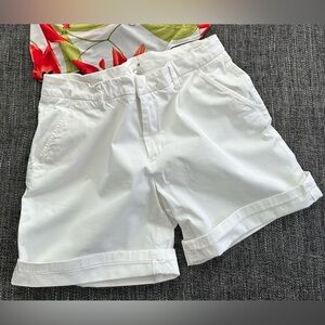 White Cotton Shorts